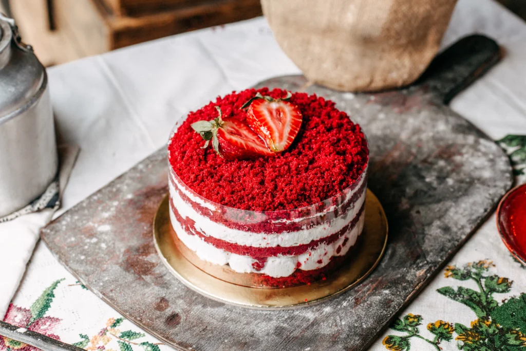 Classic British Victoria Sponge Cake with Strawberry Jam and Cream