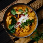 Homemade Chicken Katsu Curry recipe with a thick, aromatic brown sauce and a side of pickled ginger and salad.