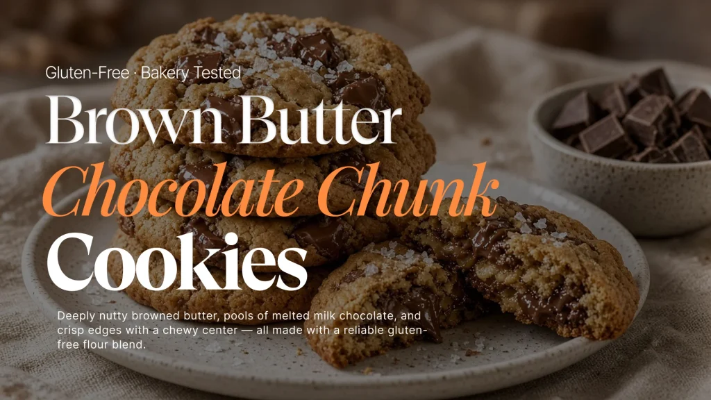 Group 1 herooooo Stack of brown butter chocolate chunk cookies with flaky sea salt