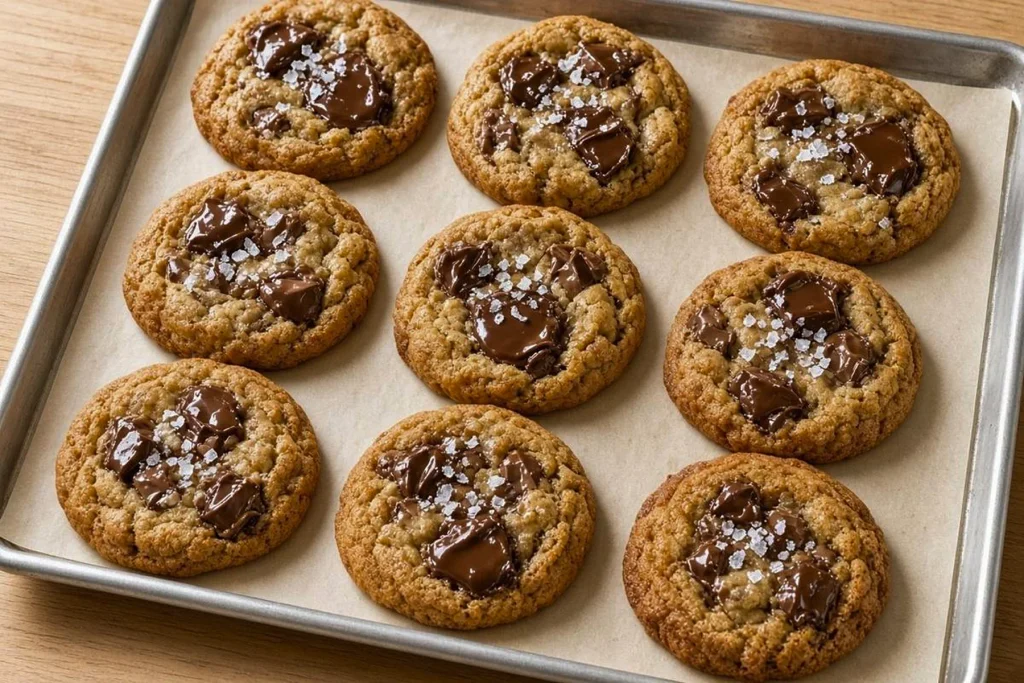 image 8 Freshly baked brown butter cookies with crinkled edges
